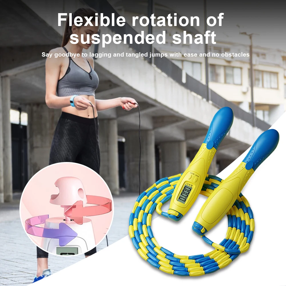 Beaded Jump Rope Jump Rope Adjustable Length Plastic Segmented Jump Rope Soft Beaded Skipping Rope for Gym Fitness Exercise