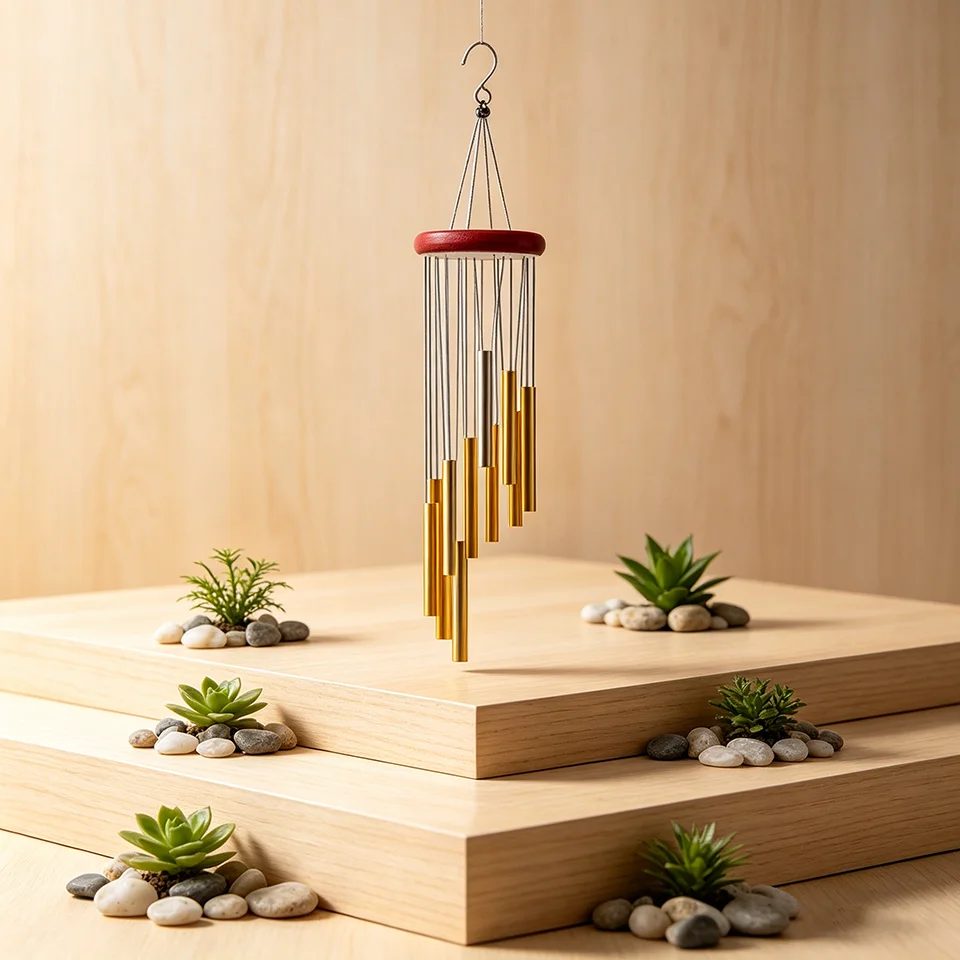 12 Tubes Metal Wind Chimes Nordic Classic Handmade Wind Bells Outdoor Garden Patio Decor Wall Hanging Home Ornament 8.5x59cm