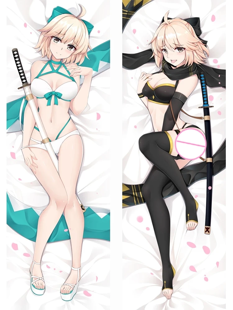 

Dakimakura Anime Pillow Cover Okita Souji Double Sided Print 2Way Cushion Bedding Festival Gifts Gifts