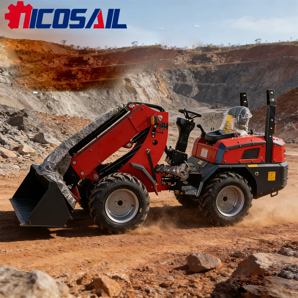 

EPA CE hydraulic arm small wheel loader compact small telescopic wheel diesel front loader