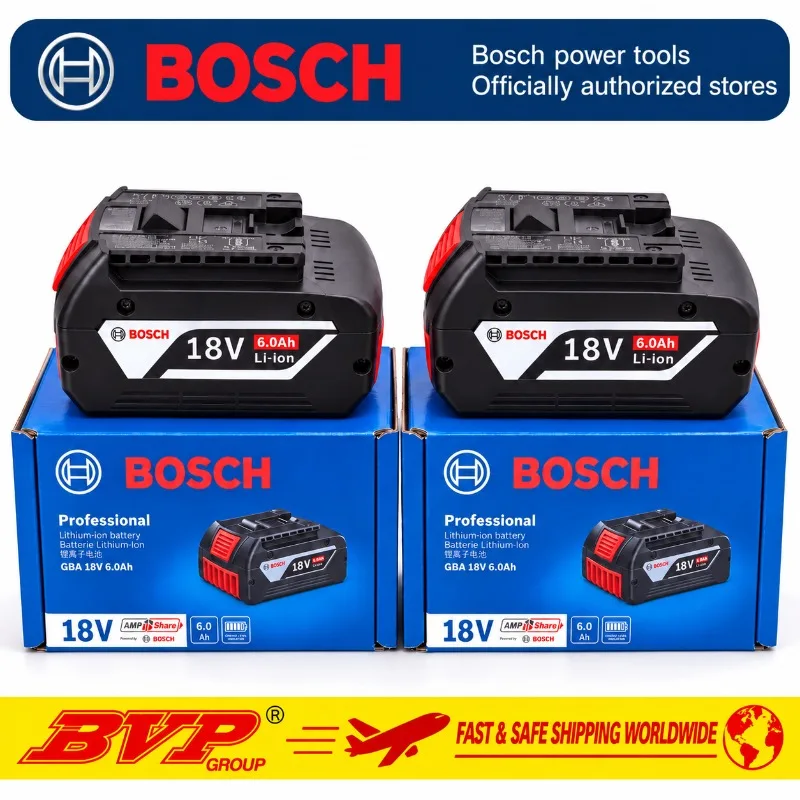 Genuine Bosch 18V 6.0Ah Battery BAT609 BAT609G Original Power Tool Rechargeable Lithium-Ion