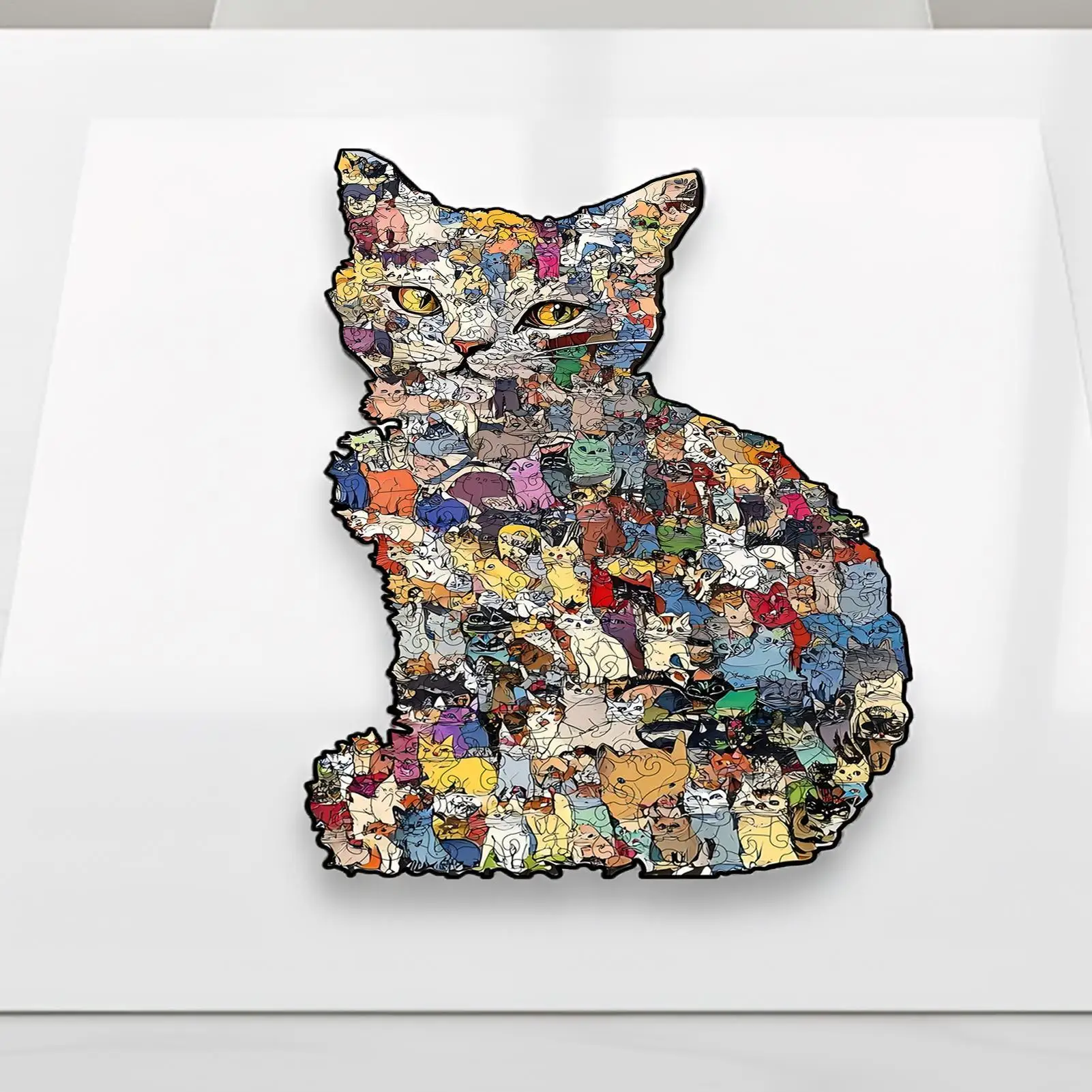 

Пазл для кошек, милые развивающие игрушки с монетоприемником, подробный пазл в форме кошки для детей, мальчиков и девочек, любителей домашних животных, дома в помещении