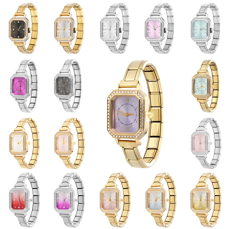 Y2k Mode Buntes Edelstahl-Armband mit Glänzenden Zirkonia für Männer und Frauen als Geburtstagsgeschenk oder DIY-Schmuck