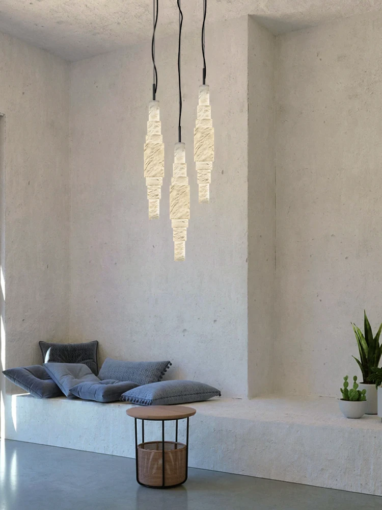 

Exquisite Natural Vein Marble 2025 Chandelier Durable Easy-Clean Luxury Pendant Light Handcrafted Ceiling Hanging Lamp For Foyer