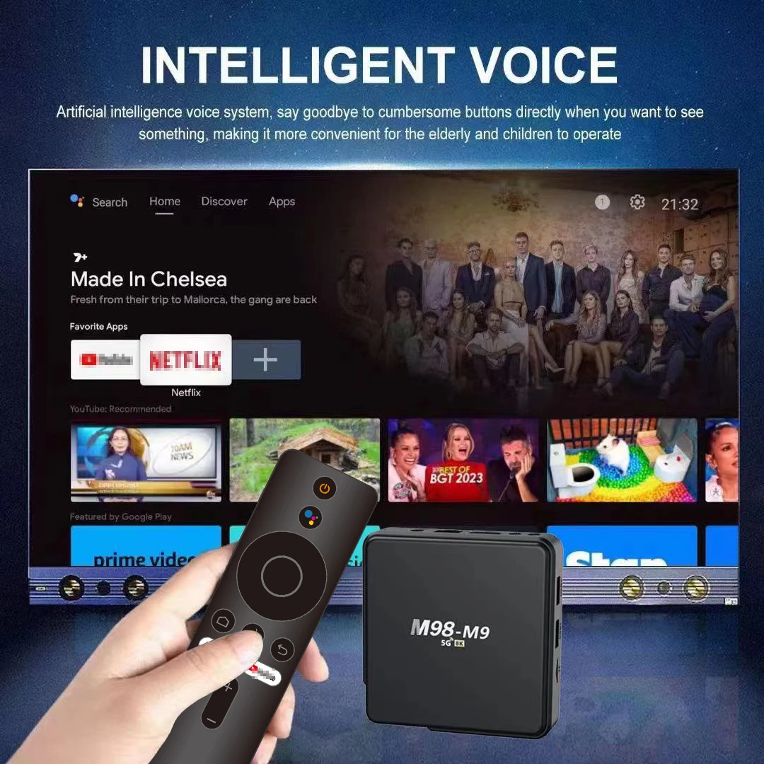 M98 M9 Smart TV Stick Android 13 BT 5.0 ATV Allwinner H618 2.4G/5G Dual WIFI Airplay Preinstalled APP Iptv TV stick