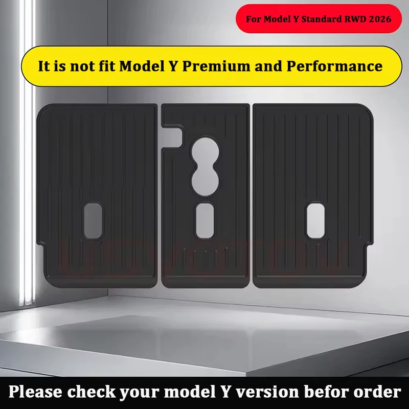 Pour Tesla Nouveau Modèle Y Standard RWD 2026 Tapis de coffre avant et arrière TPE, Protections de dossier de siège, Tapis de sol de coffre anti-salissures