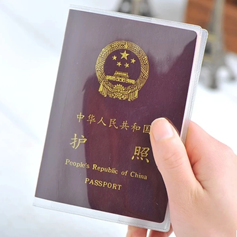 Couverture de Passeport Transparente en PVC, Étui Étanche, pour Certificat de Voyage, Carte de Crédit, Porte-Documents