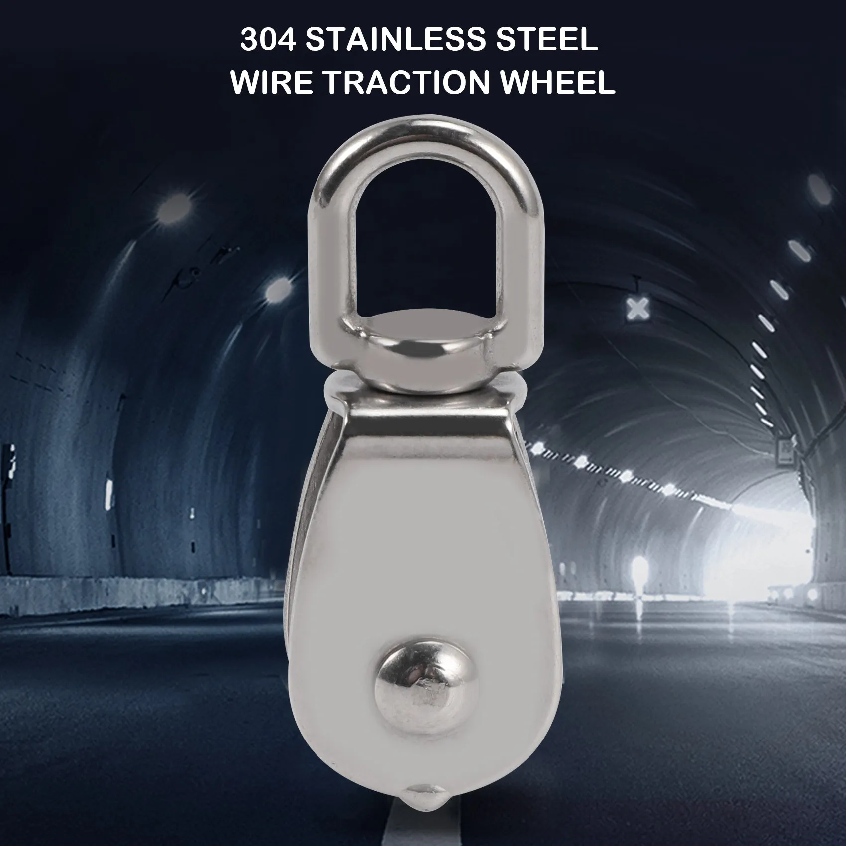 Special Offer~4PCS Single Pulley Block M15 Stainless Steel Small Pulley Roller For Rope Cord In Outdoor 360°Swivel Silver Pulley
