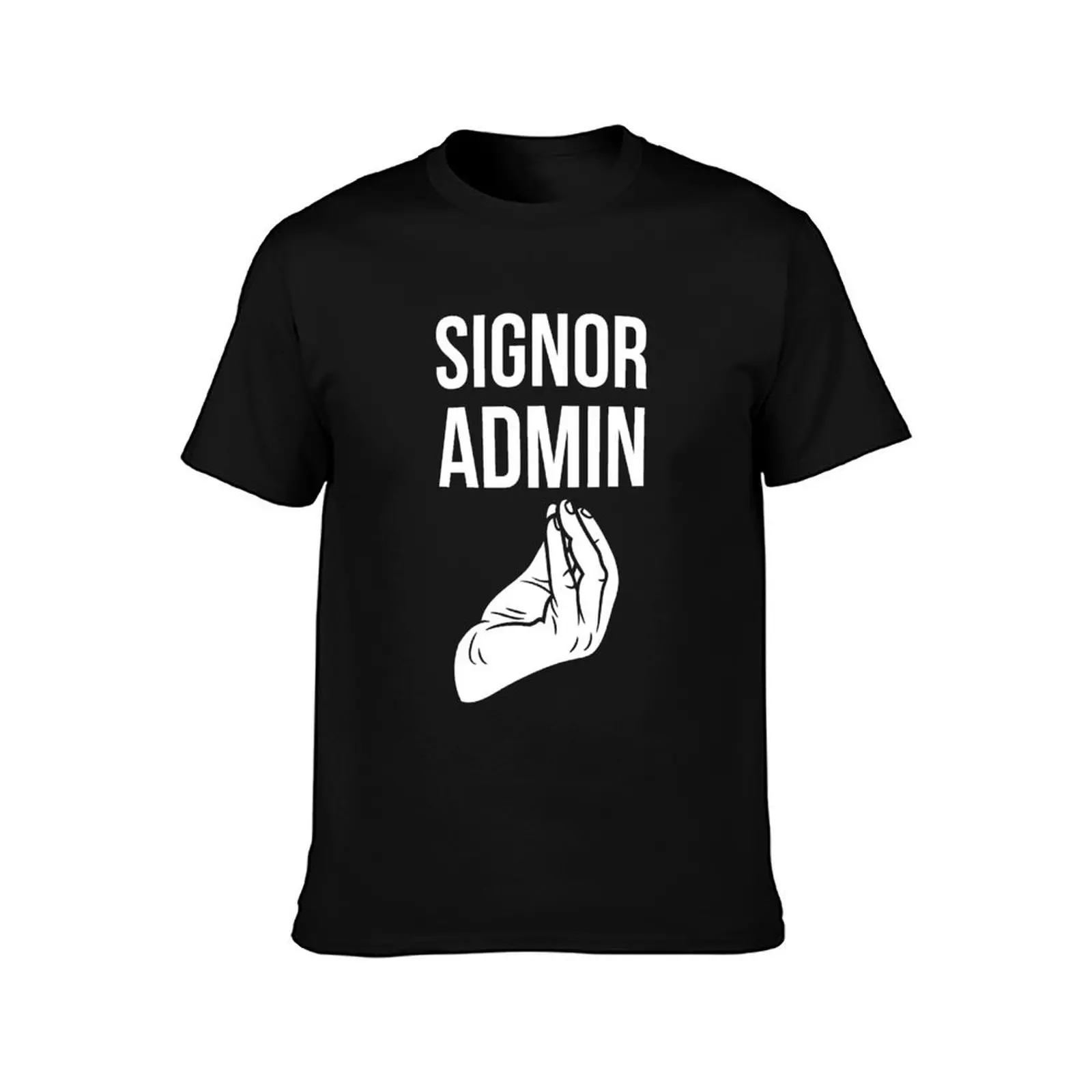 Signor Admin T-Shirt Minimalist Plain Crew Neck T-Shirt