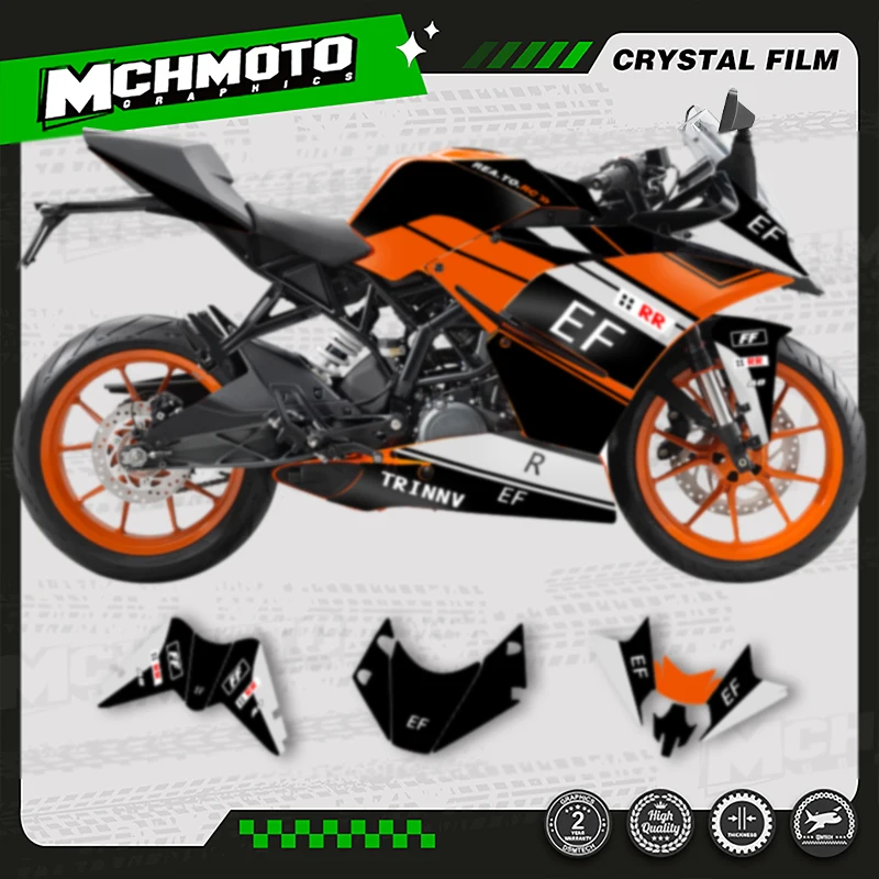 

MCHMFG Custom Team Motorcycle Graphics Background Decals Stickers Kit For KTM 2014-2016 RC250 RC390 Number Name Custom