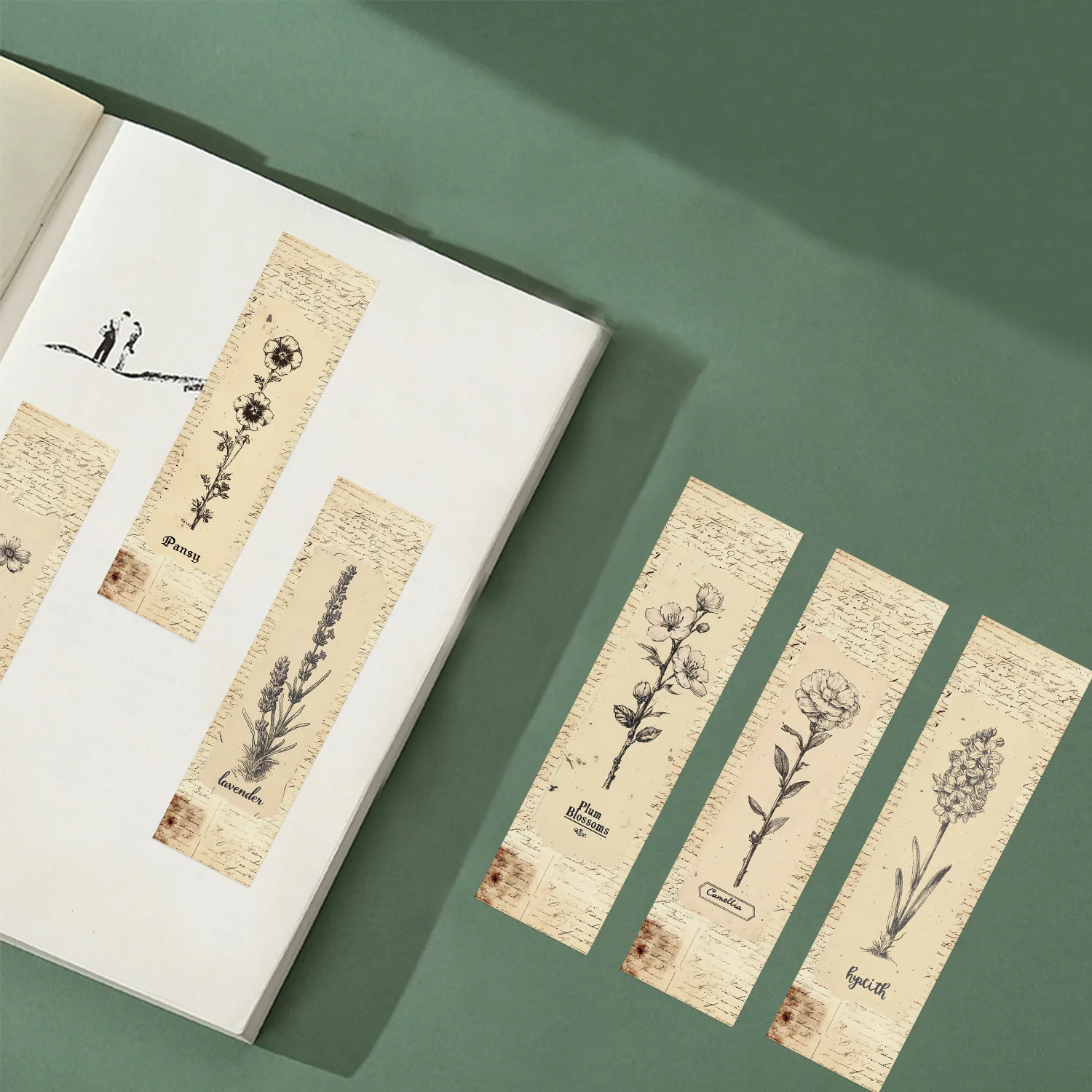 30Pcs/Set Vintage Botanical Bookmarks Antique Flower Floral Sketch Bookmark Cards Stationery Gift for Book Lovers Bibliophiles view 6