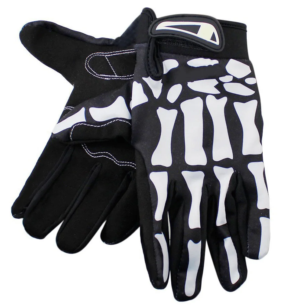 

1 Pair F7507 L Size Black+White Full Finger Cycling Gloves Pattern Bike Sports Riding Hand Protection Ventilated