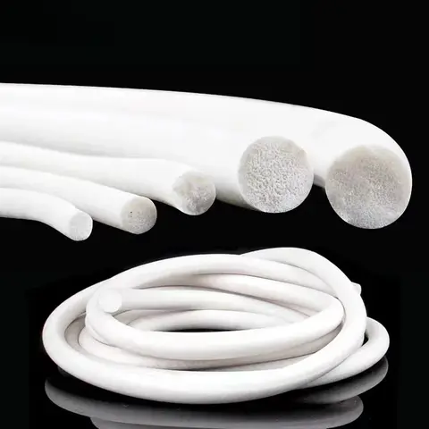 1/10m 원형 실리콘 고무 스폰지 스트립 직경 1 ~ 25mm 흰색 실리콘 발포 씰 스트립 후원자 막대 창문 씰링 가스켓