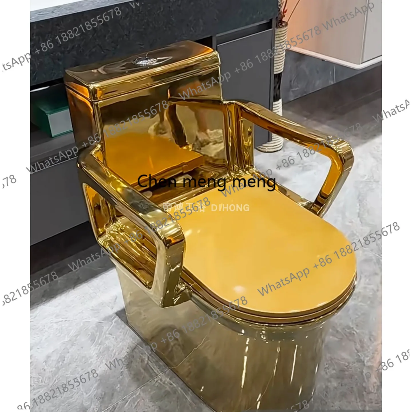 

Креативный золотой унитаз-сифон с большим диаметром слива, водосберегающий, бесшумный, унитаз-«золотой король»