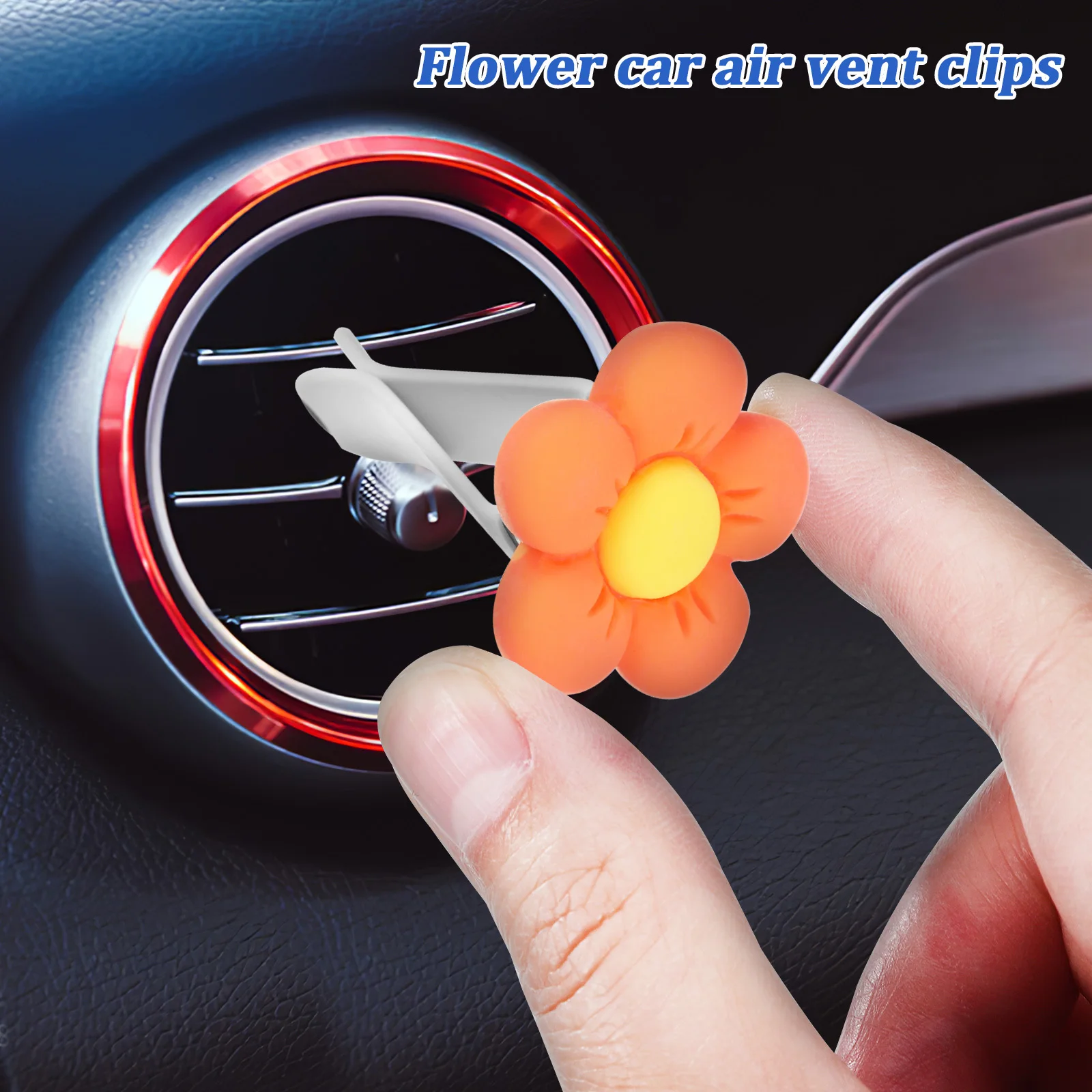 

12 Pcs Flower Vent Clips Car Accessories 6 Freshener Diffusers Car Hooks Aromatherapy Vehicle Fragrance
