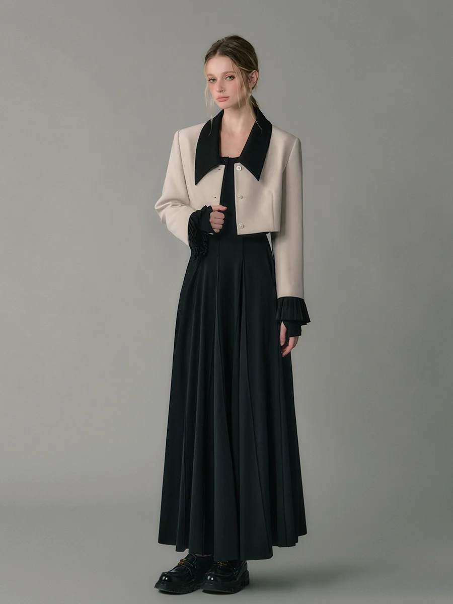 

LKONE оригинальный костюм абрикосового цвета, женское повседневное пальто для поездок на работу, осенний дизайн, повседневный женский костюм