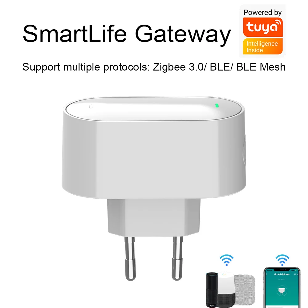 

Zigbee Gateway Bluetooth Mesh Multi Mode Hub EU Smart Socket Smart Home Center