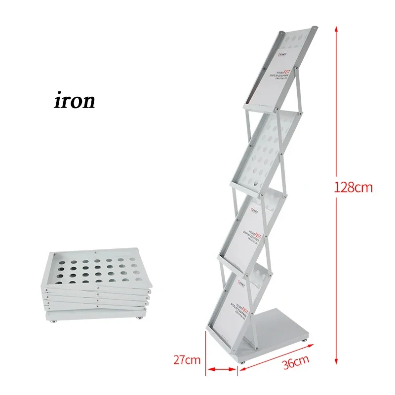 Folding Information Shelf Catalogue To Publicize Magazine Rack Landing Exhibition Display Shelf Book and Newspaper Shelf