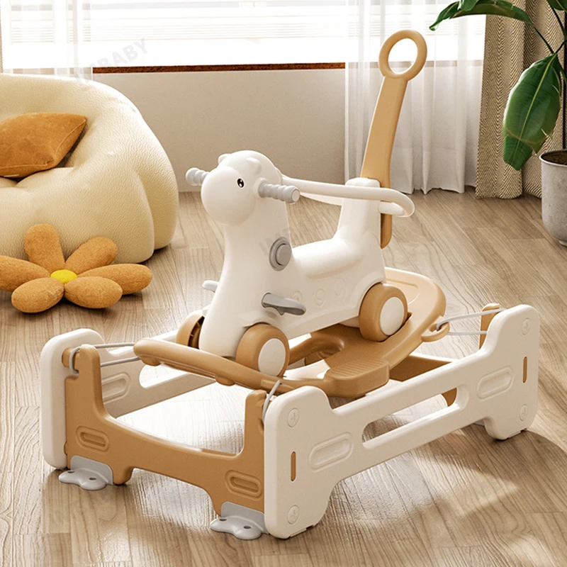 4-in-1 multi-functional plastic children's trampoline Baby rocking horse 1-6 years old indoor toy balance bike Children's gifts