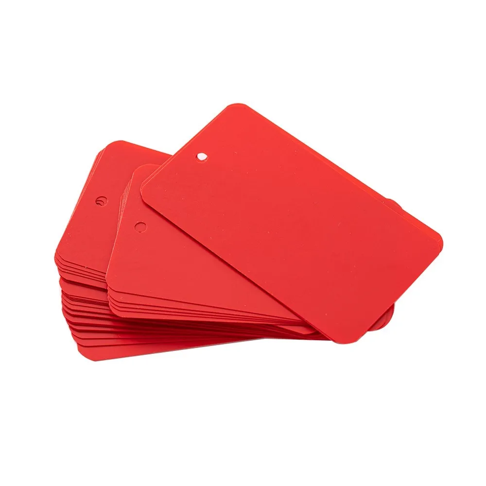 50Pcs/Lot  Blank Colored Matte Waterproof PVC With Hole Plastic Garment Tag For Jewelry Packaging Small Businesses Accessories