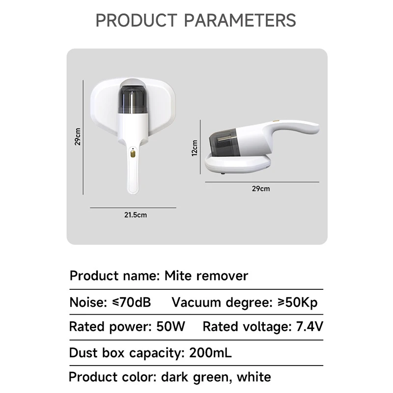 Handheld UV Bed Mite Removal Instrument Mattress Vacuum Cleaner Wireless Mite Remover Cleaning Machine For Pillows Sheets