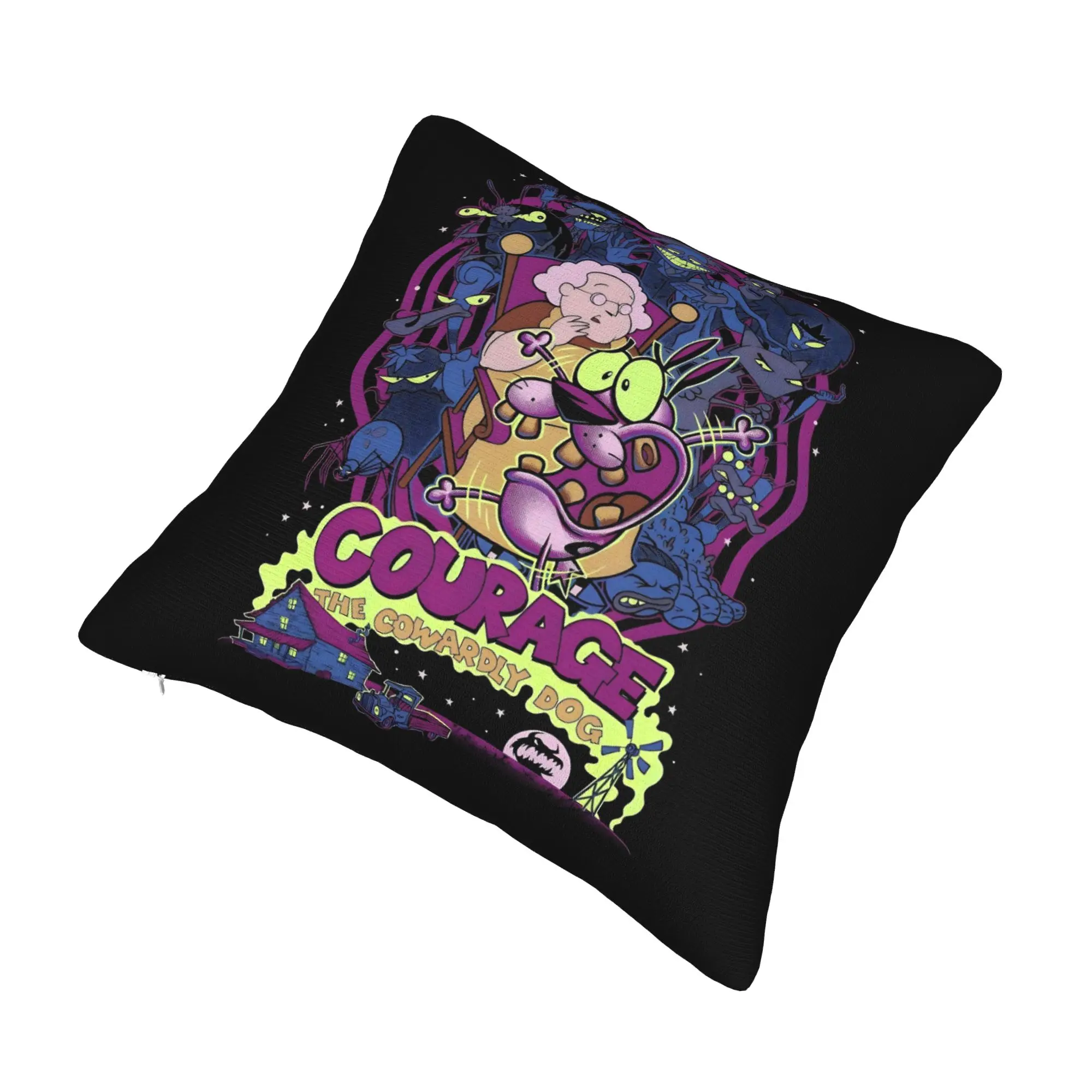 Courage The Cowardly Dog Modern Pillow Cover Decoration Cartoon Adventure Cushions for Sofa