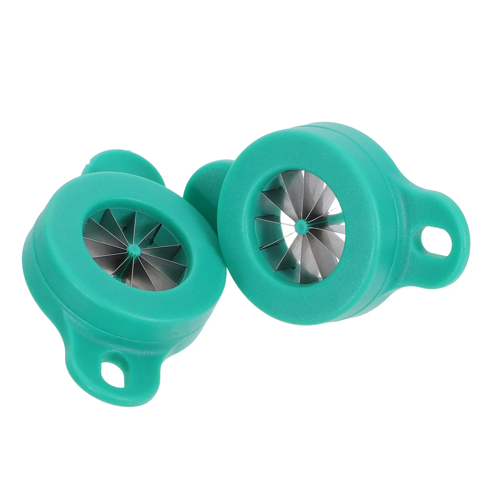 

2pcs Scallion Cutter Plastic Stainless Steel Sharp Blades Non-Slip Handle Vegetable Chopper For Onion Pepper Cutting Kitchen