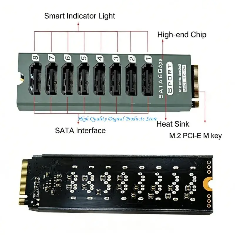 U2JE 8 Port SATA3 PCIe Expansion Card For HDD Drive With Fast Speed Data Transfer