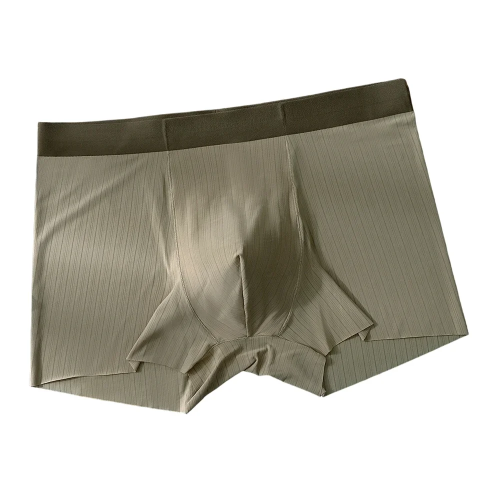 1pc Men's Seamless Trunks Ultra-thin Ice Silk Underwear 3D Bulge Pouch Boxer Shorts Tight-fitting Large Size Breathable Shorts