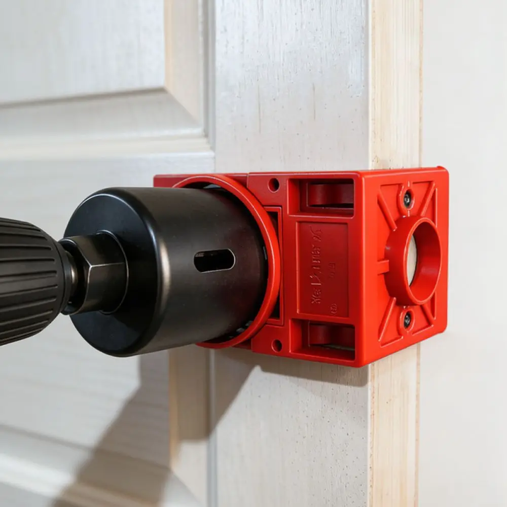 Professional Door Handle Hole Opener Guide Woodworking Drill Accessory Accurate Lock Installation Positioning Set