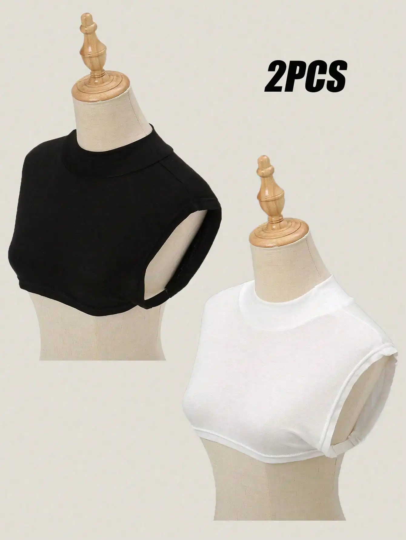 2/Pcs Modal Square Fake Collar Soft Elastic Modal Detachable Collar Solid Color Turtleneck High Inner Neck Cover Women Scarf
