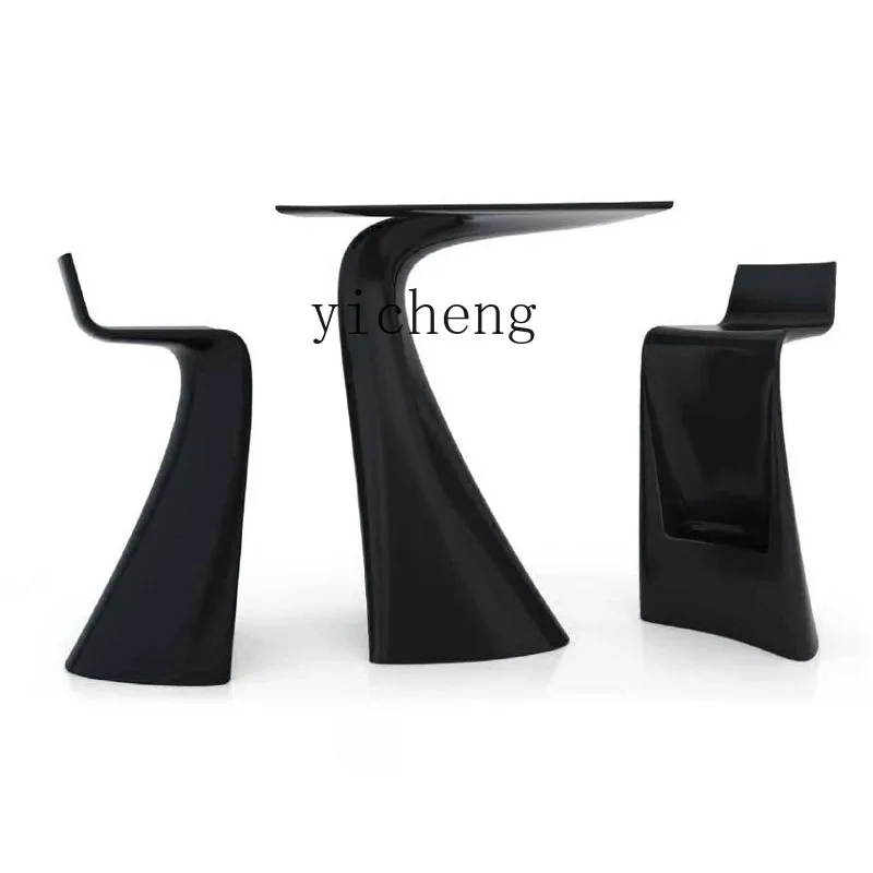 YY Outdoor FRP Leisure Tea Table Seat Public Rest Backrest Stool Creative Sofa