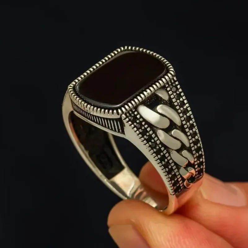 

Retro Zipper Men's Ring, Midnight Warrior Finger Ring, Jewelry