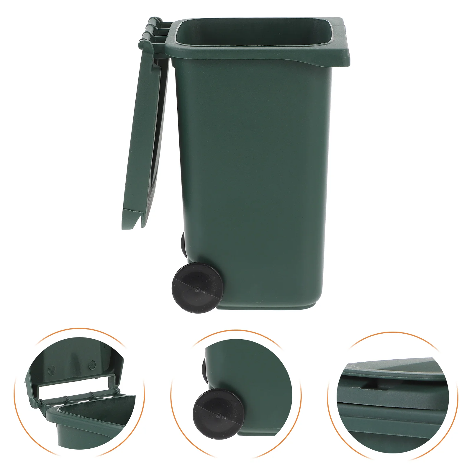 Trash Can Pen Holder Desktop Bin Tiny Garbage Container Waste Bucket with Lid Mini Office