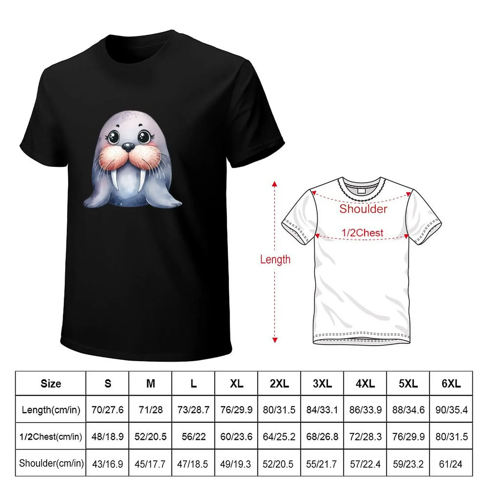 Cutest Walrus Ever , Animal Cliparts, Cute Animals T-Shirt man t shirt luxury T-Shirt