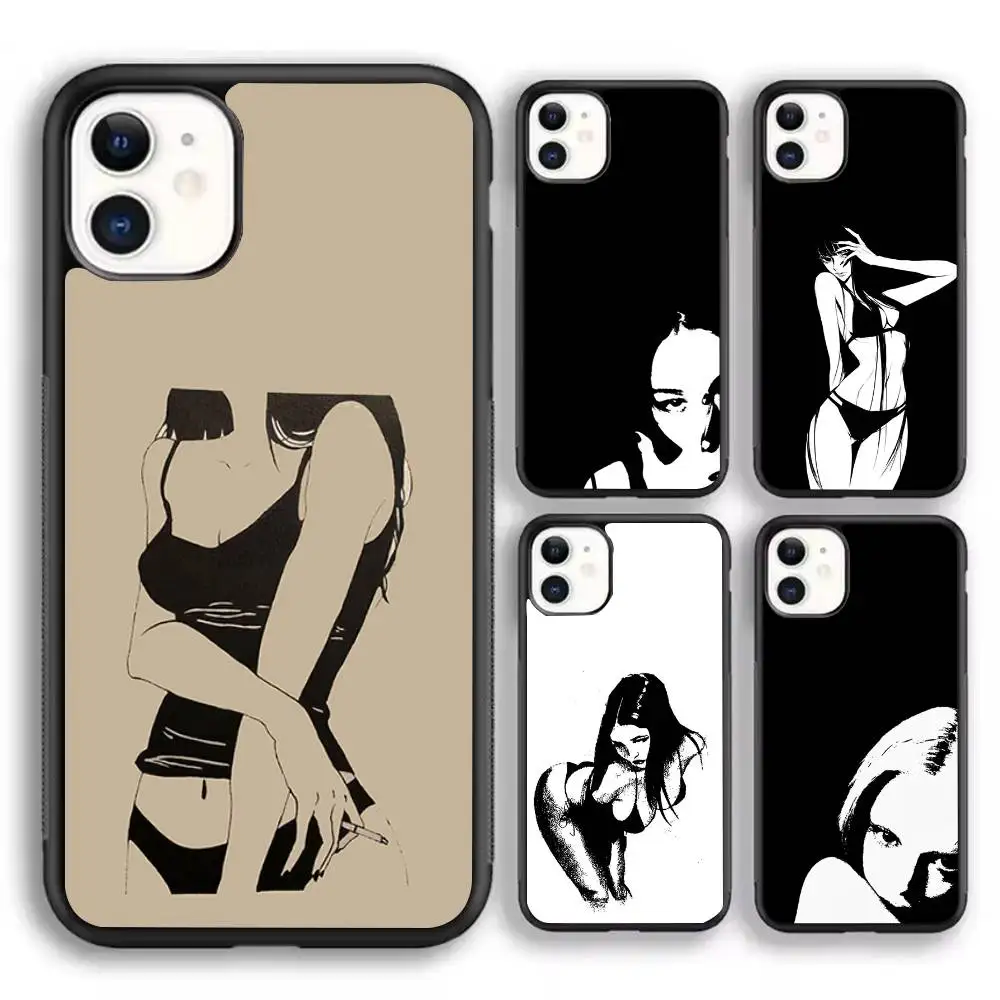 

Fashion Girls Creative Arts Phone Case Strong Magnetic For IPhone 16 15 14 13 Pro Max 11 12 Mini