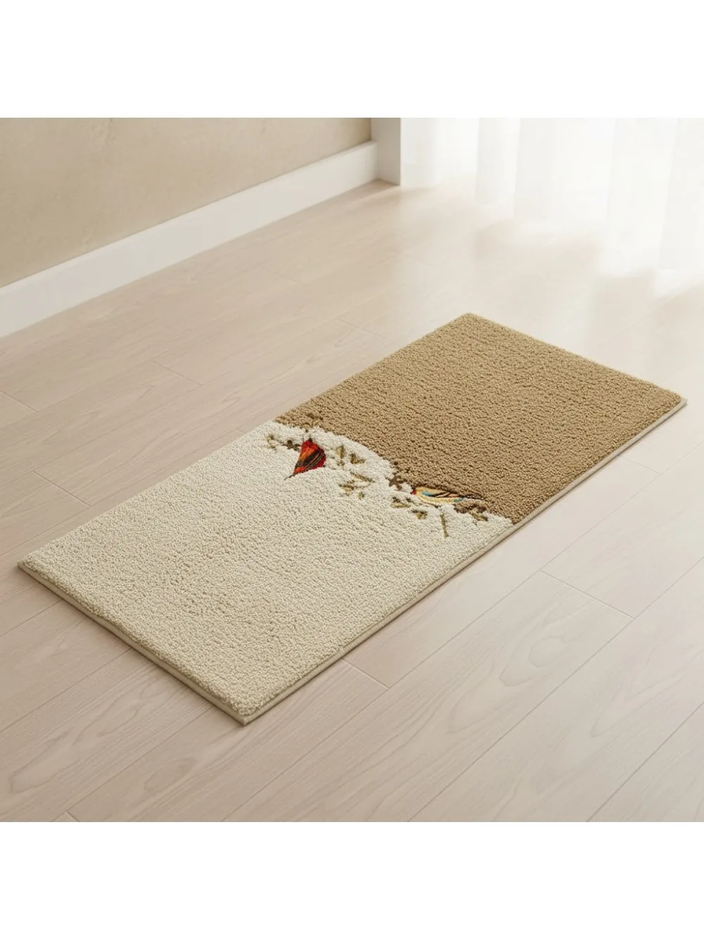 

Soft Absorbent Cotton Bath Mat, Nature Inspired Bathroom Rug, Skid Resistant Floor Mat for Home Decor (24x60)