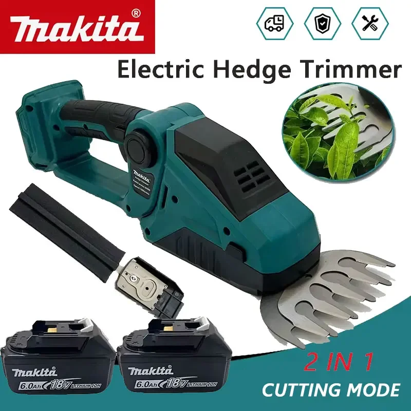 

Аккумуляторный электрический кусторез и ножницы для живой изгороди Makita 2-в-1, перезаряжаемый ручной инструмент для садоводства и ландшафтного дизайна