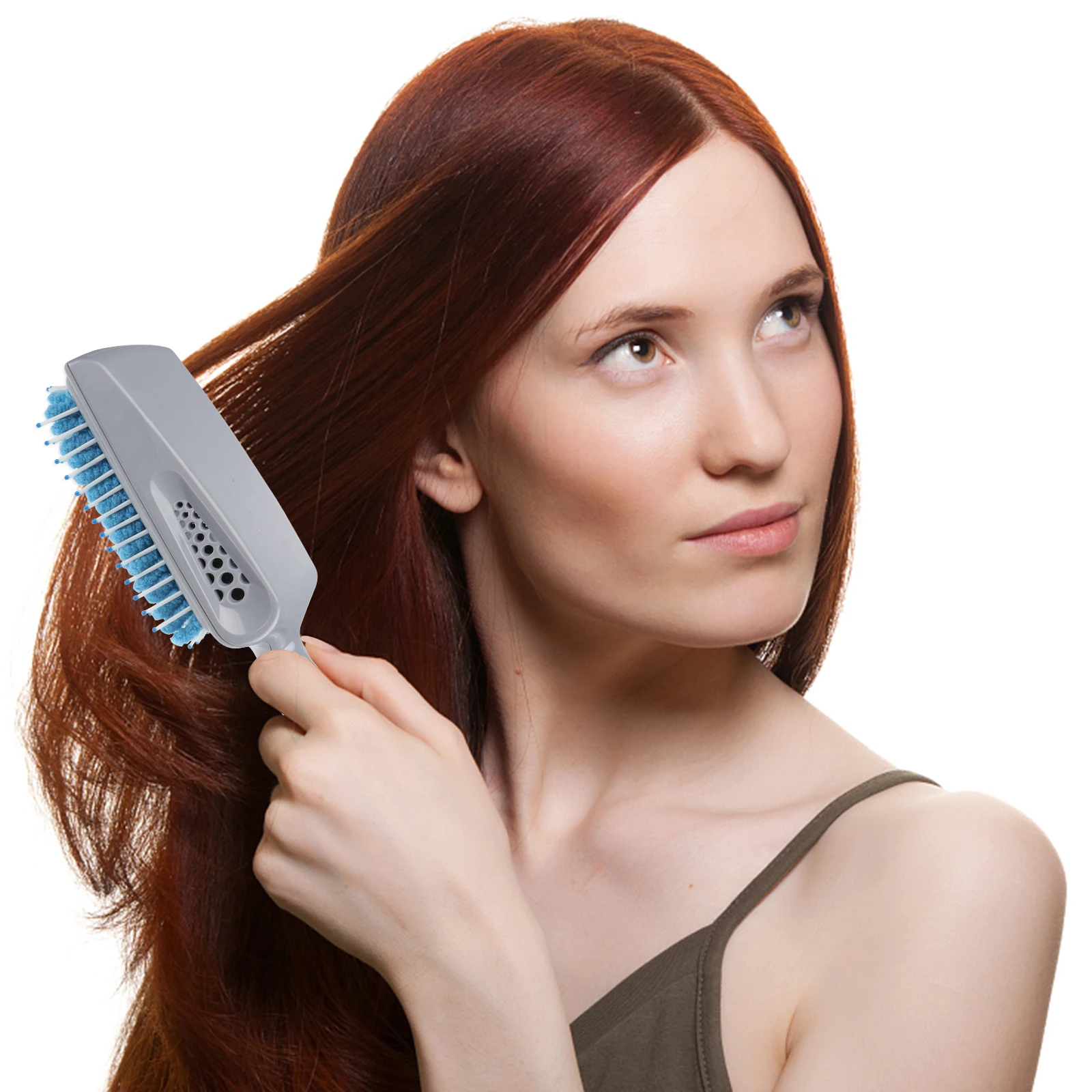 

Hair Brush Blue Absorbent Paddle Sponge Drying Styler For Fine Thin Hair Smooth Silky Finish Ergonomic Handle