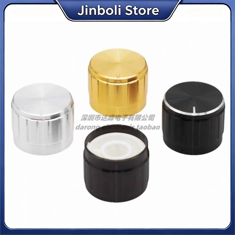 2PCS 17x13mm Aluminum Alloy Plastic Knob Amplifier Volume Potentiometer Switch Knob Cap 6mm Spline Shaft Hole