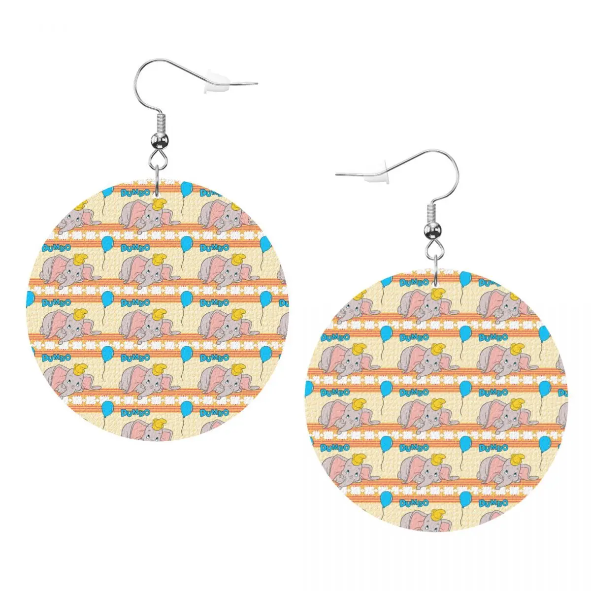 Custom Dumbo Cartoon Leather Teardrop Earrings Fashion For Women Cute Elephant Jewelry Accessories For Valentine's Day