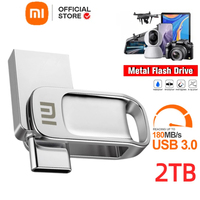 Xiaomi TYPE-C USB Flash Drive 2 IN 1 USB Stick 3.0 128GB Pen Drive 2TB 1TB Waterproof Pendrive Memory Disk For Iphone 15 Pro Max