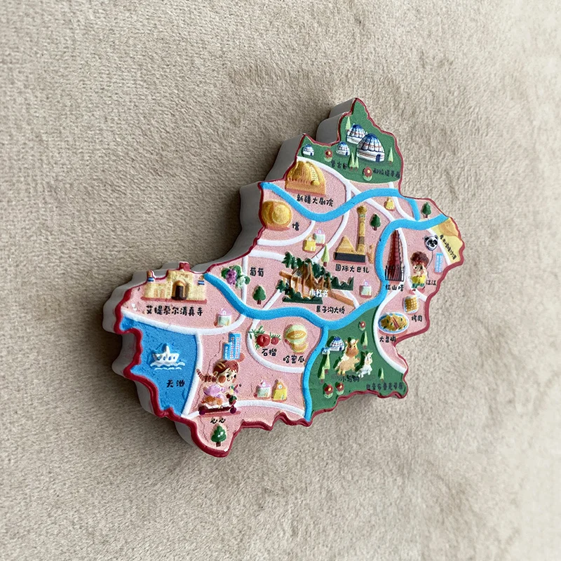 

Xinjiang cultural and creative tourism souvenir block refrigerator powerful magnet, office, home kitchen decoration gift