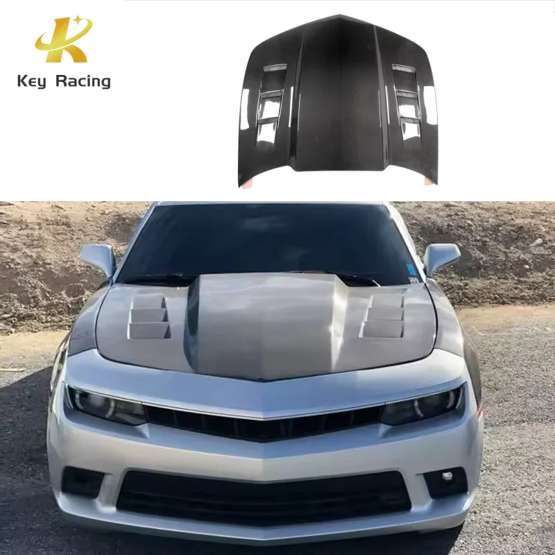 Camaro Hood Tuning Para Auto Carbon Fiber Engine Cover With Hood Vents For Chevrolet Camaro 2010-2015 Bonnet Autos Accesorio