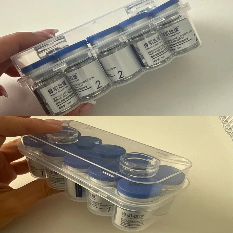 GHK-Cu 99% Blue Copper Peptide Freeze-Dried Powder 60/200mg Anti Wrinkle Plump Firm Skin Fade Lines Repair Barrier Set