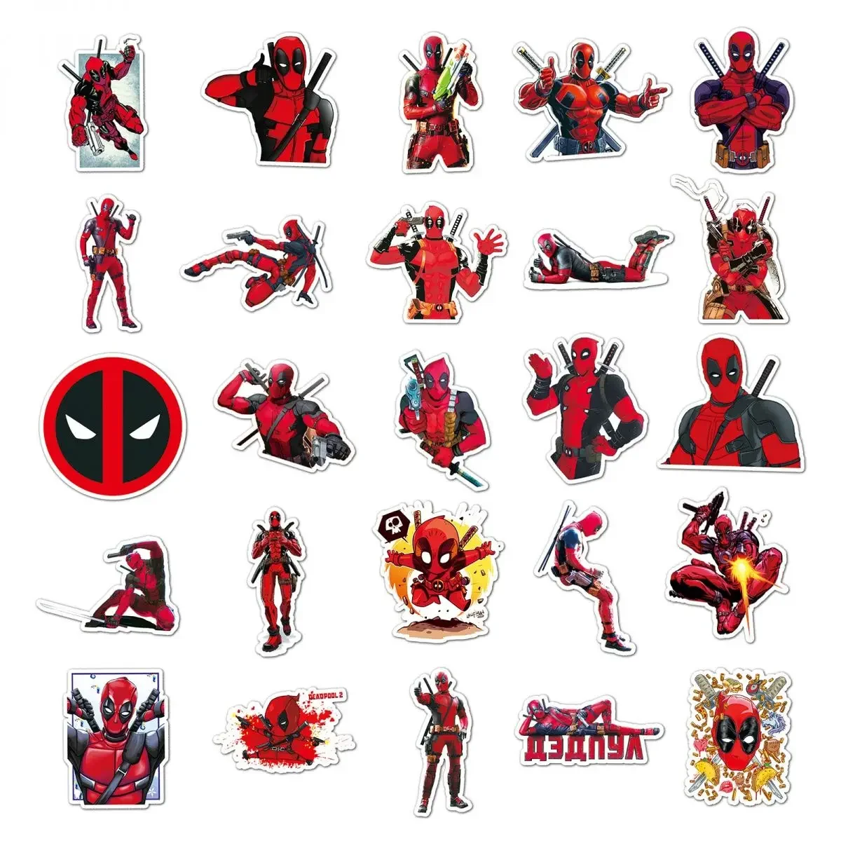 Marvel Cartoon Adesivos, Deadpool, Corvo, Decorativo, Caderno, Caso, Skate, Bagagem, Geladeira, Atacado, 50Pcs