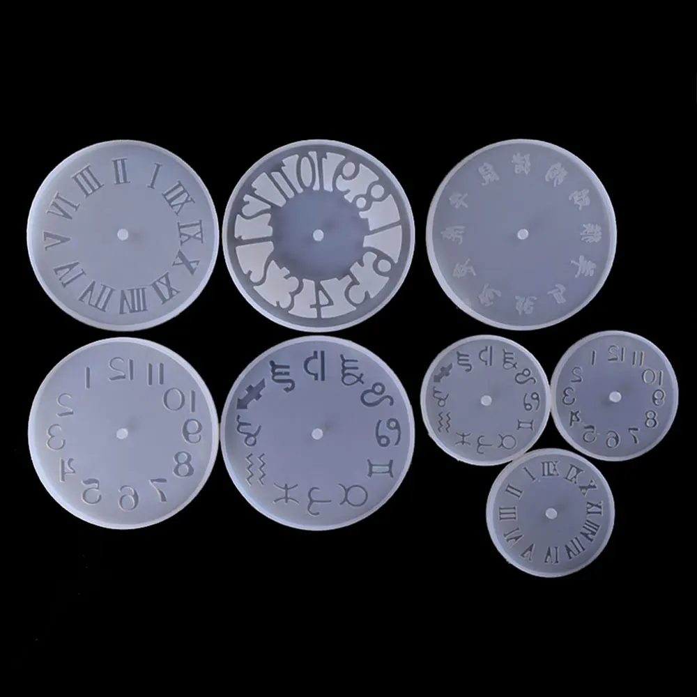 JCD Round Clock Resina Epoxy Molds Silicone Wall Decor Arabic Roman Clock Dial Room Hanging Ornaments DIY Crafts Mould