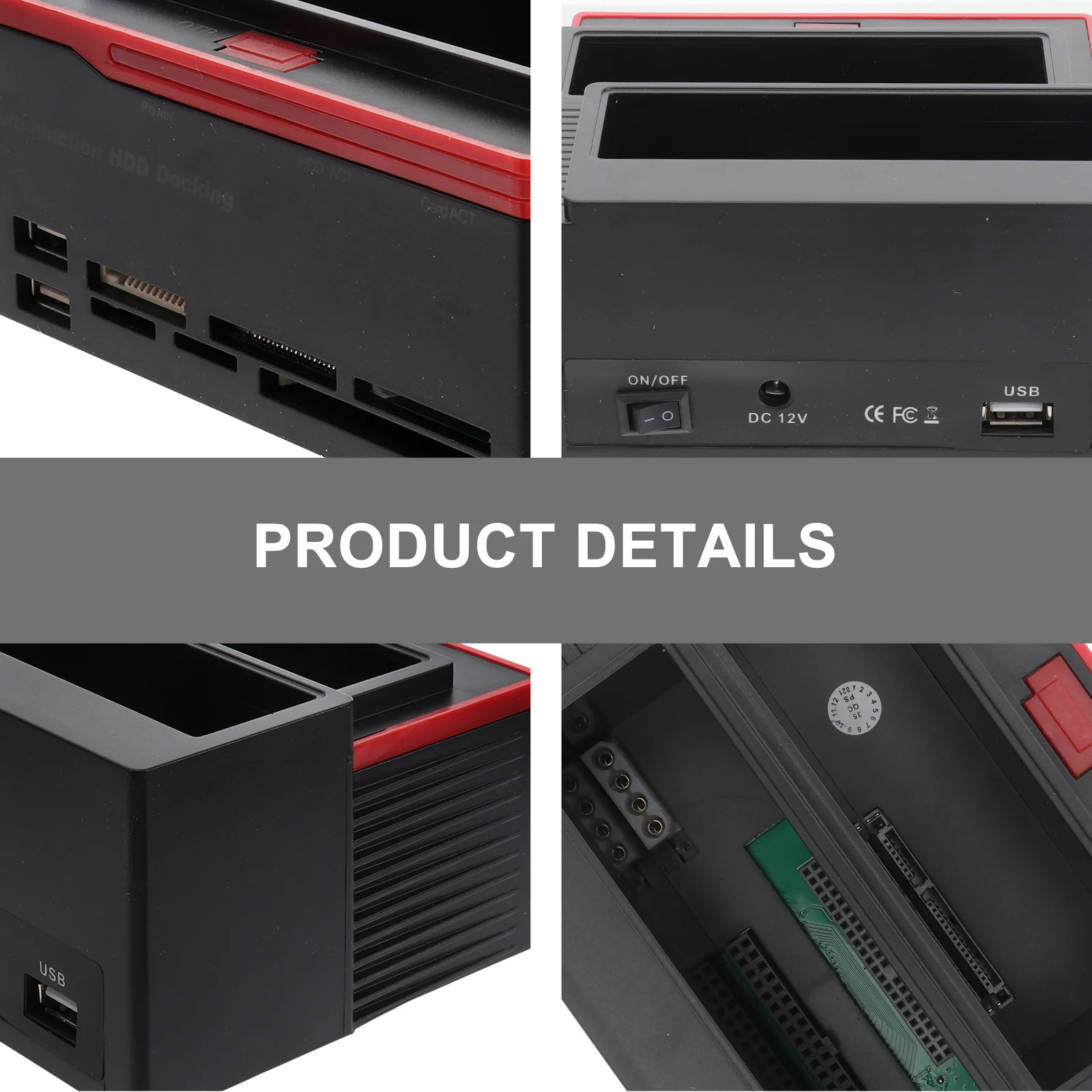 

Dual Bay Hard Drive Dock External Box Supports 2.5inch 3.5inch Bare Disk Plug Play Usb20 Expansion Hub