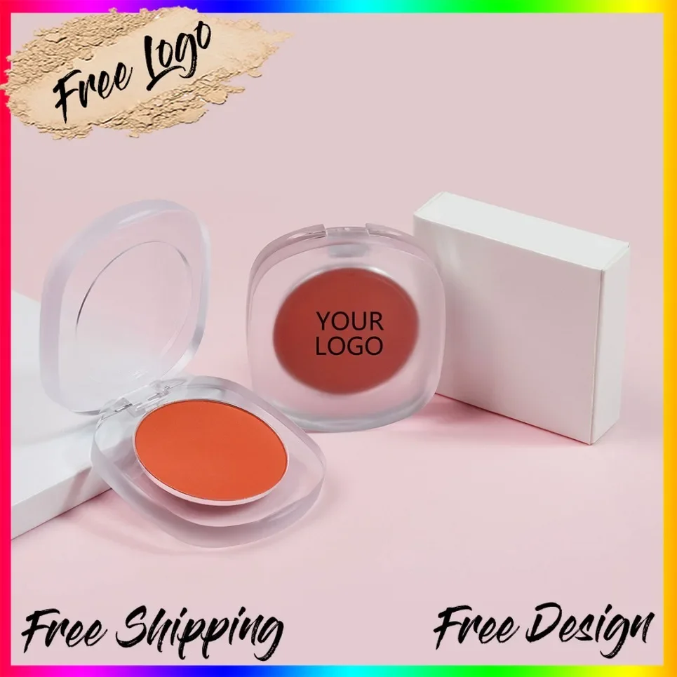 Single Color Blush Powder Private Label Matte Vegan Makeup Wholesale Custom Logo Natural Nude Blusher