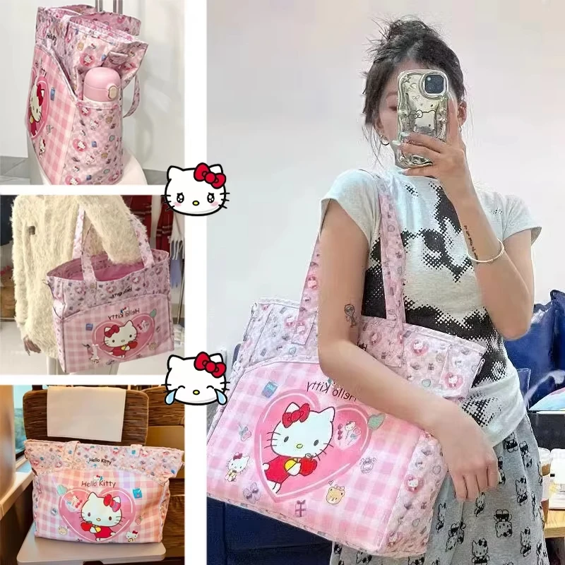 

Cartoon Hello Kitty Travel Bag Set Cute Luggage Companion Tote with Detachable Large Capacity Duffle Bag Gym Sports Carry On